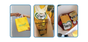 Home delivery sampling en hogares de Madrid y Barcelona: así llegaba la bolsa Flora a los consumidores en su pedido realizado a Glovo 